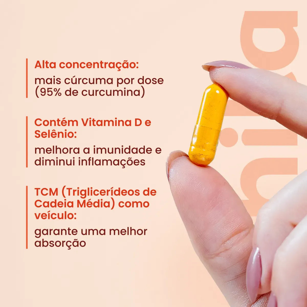 Cúrcuma Longa em cápsulas de 130mg com TCM + Selênio e Vitamina D3