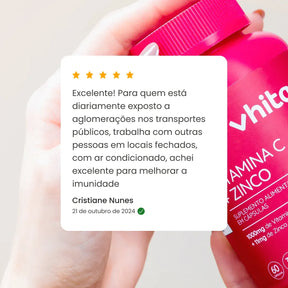 Vitamina C com Zinco: 60 cápsulas de 1000mg - Zero Calorias