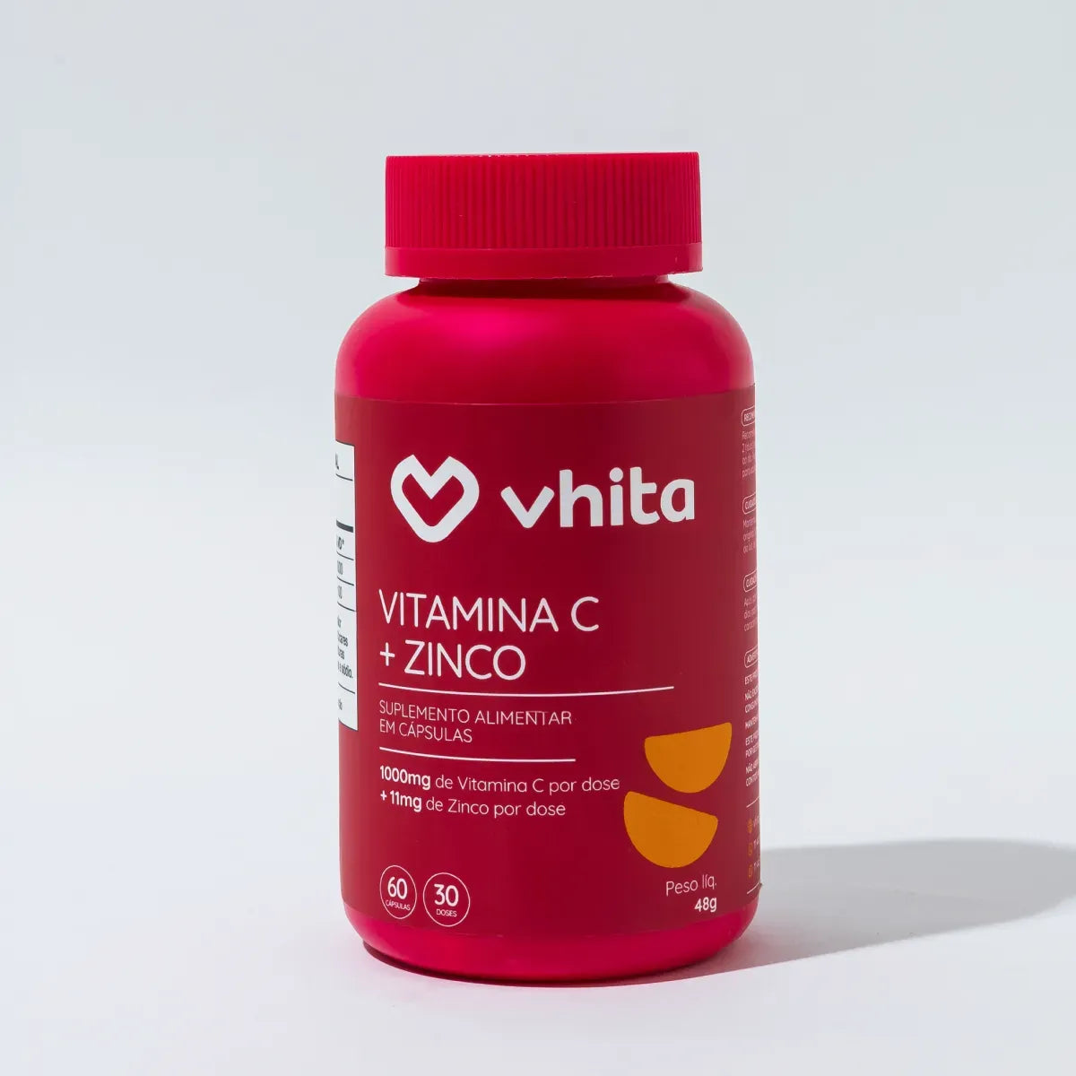 Vitamina C com Zinco: 60 cápsulas de 1000mg - Zero Calorias