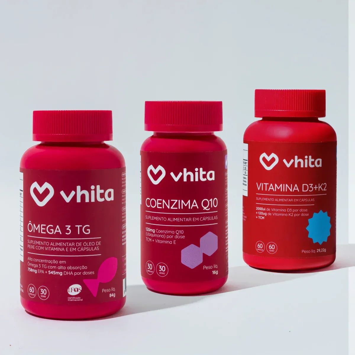 Kit Ômega 3 TG e Coenzima Q10 e Vitamina D3 com K2