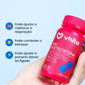 NAC - N-acetil L-cisteína 600mg concentrado com selênio e molibdênio