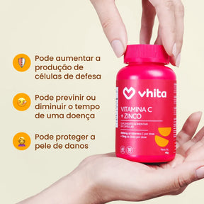 Vitamina C com Zinco: 60 cápsulas de 1000mg - Zero Calorias